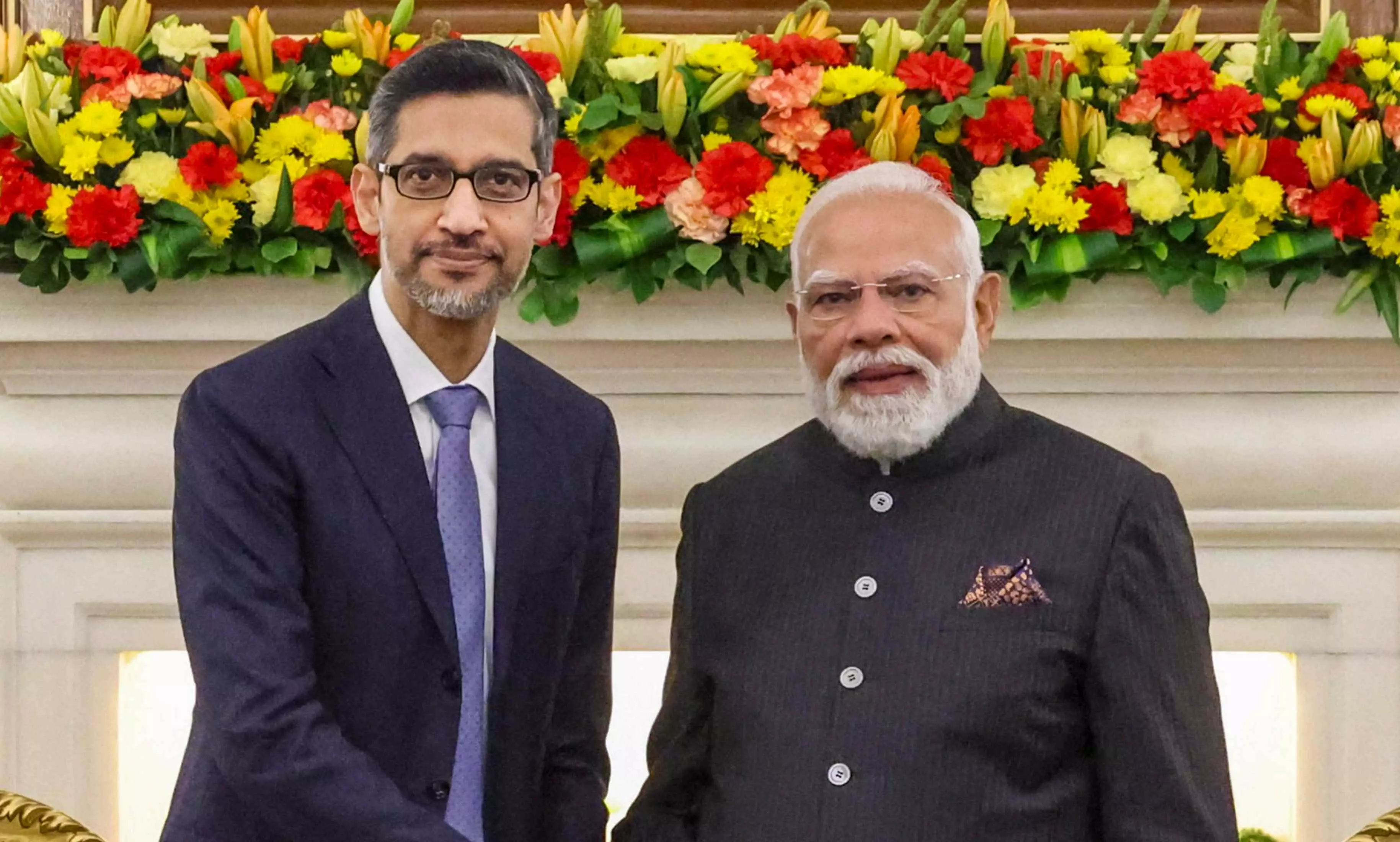 PM Modi meets Google CEO Sundar Pichai PM Modi meets Google CEO Sundar Pichai