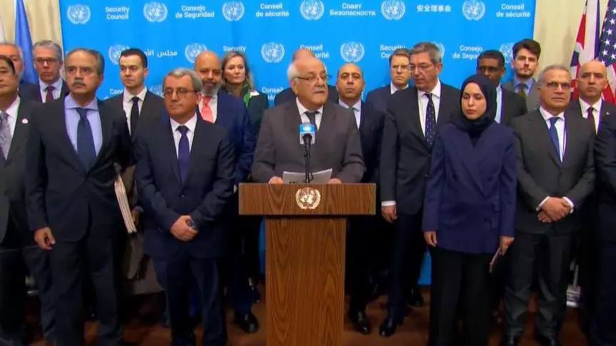 statement on West Bank being read out at the United Nations statement on West Bank being read out at the United Nations