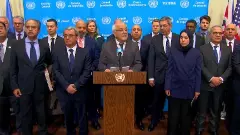 statement on West Bank being read out at the United Nations