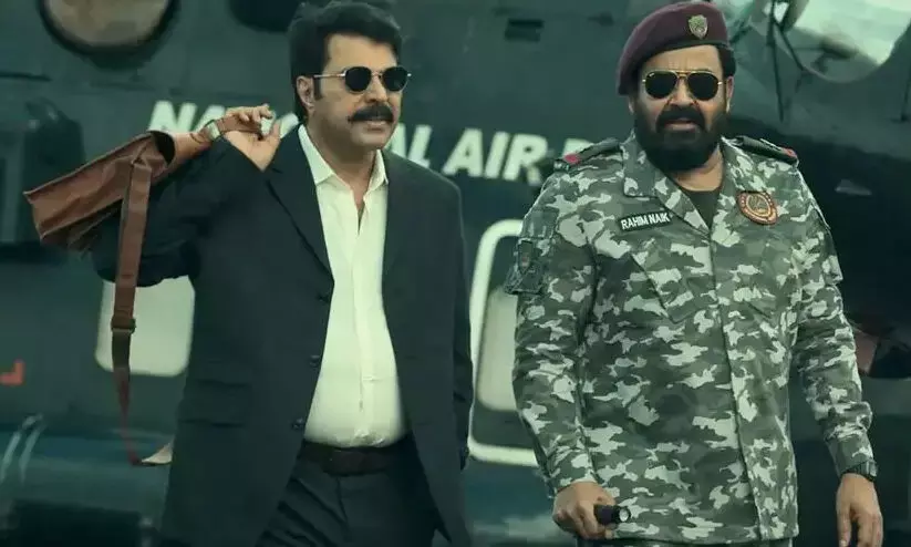 Mammootty and Mohanlal in a still from Patriot