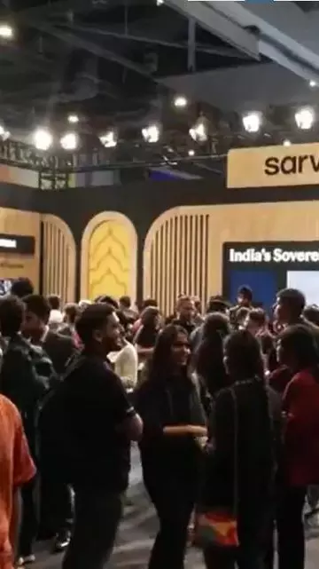 Sarvam AI stall at India AI Impact Summit 2026, New Delhi Sarvam AI stall at India AI Impact Summit 2026, New Delhi