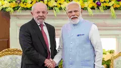 Prime Minister Narendra Modi with Brazilian President Luiz Inacio Lula da Silva