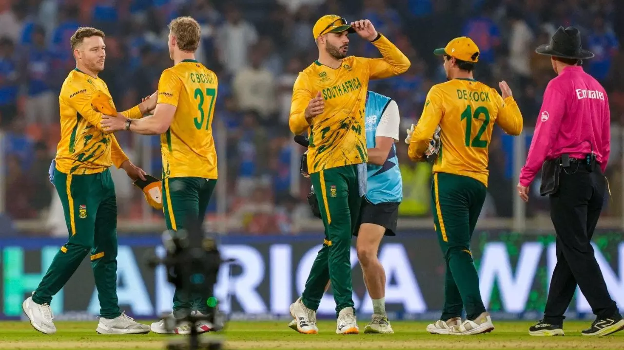 South Africas players celebrate South Africas players celebrate