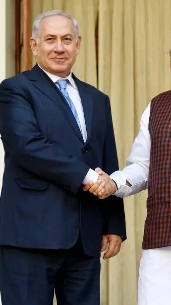 Prime Minister Narendra Modi with Israel Prime Minister Benjamin Netanyahu