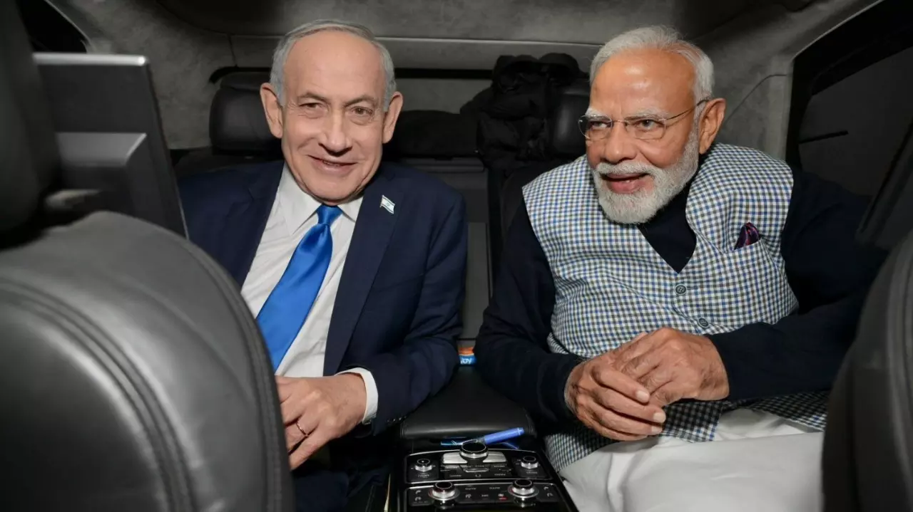 Prime Minister Narendra Modi with his Israeli counterpart Benjamin Netanyahu