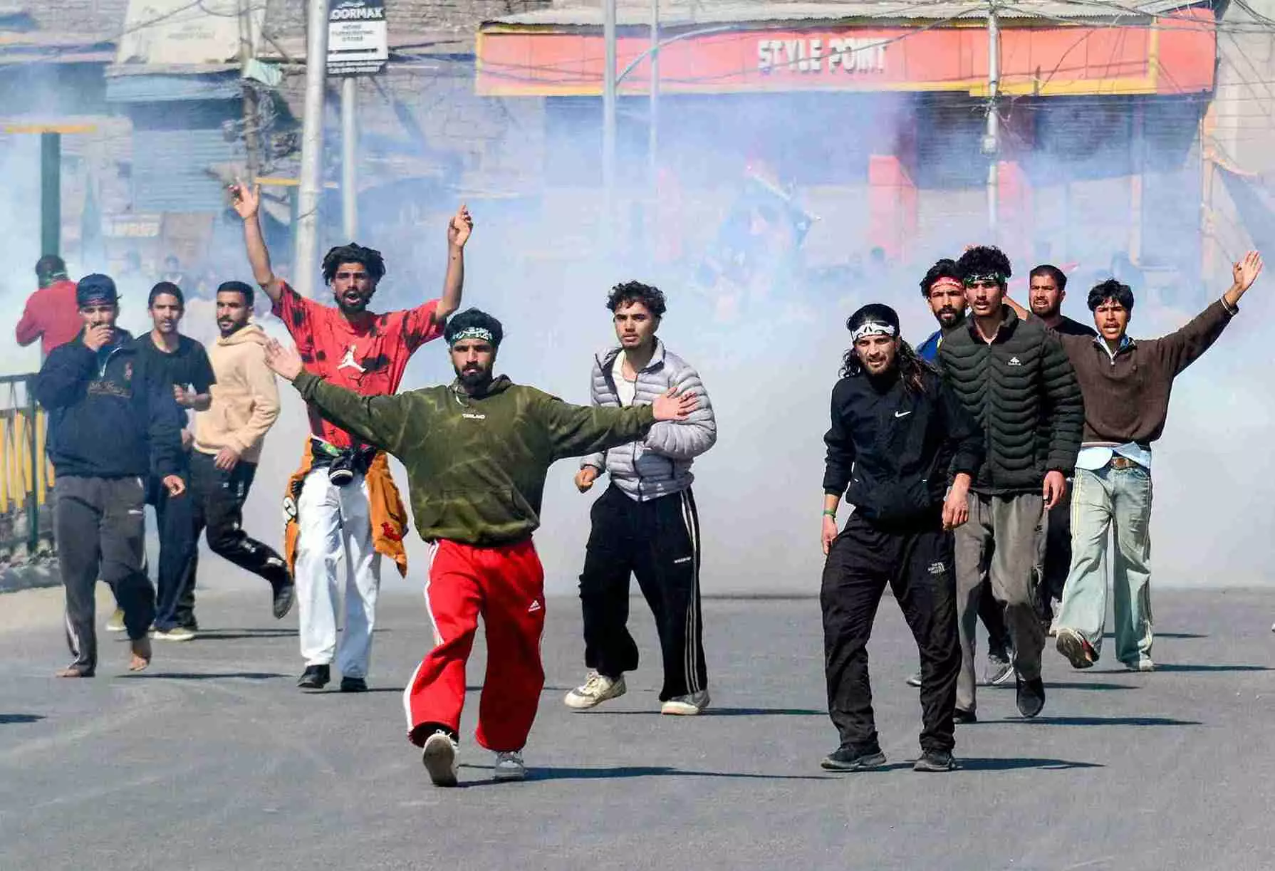 People stage a protest over the killing of Irans Supreme Leader Ayatollah Ali Khamenei, in Srinagar, Monday. PTI Photo People stage a protest over the killing of Irans Supreme Leader Ayatollah Ali Khamenei, in Srinagar, Monday. PTI Photo