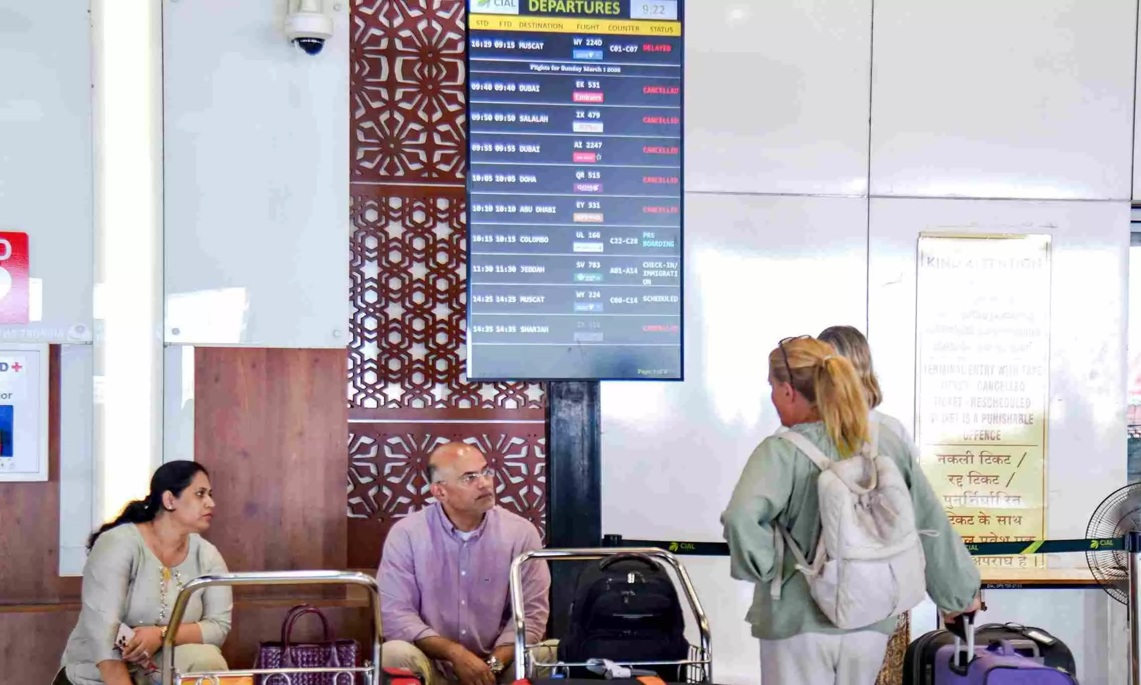 West Asia tensions hit Keralam flights; 13 services cancelled West Asia tensions hit Keralam flights; 13 services cancelled