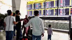 Passengers at Delhi airport