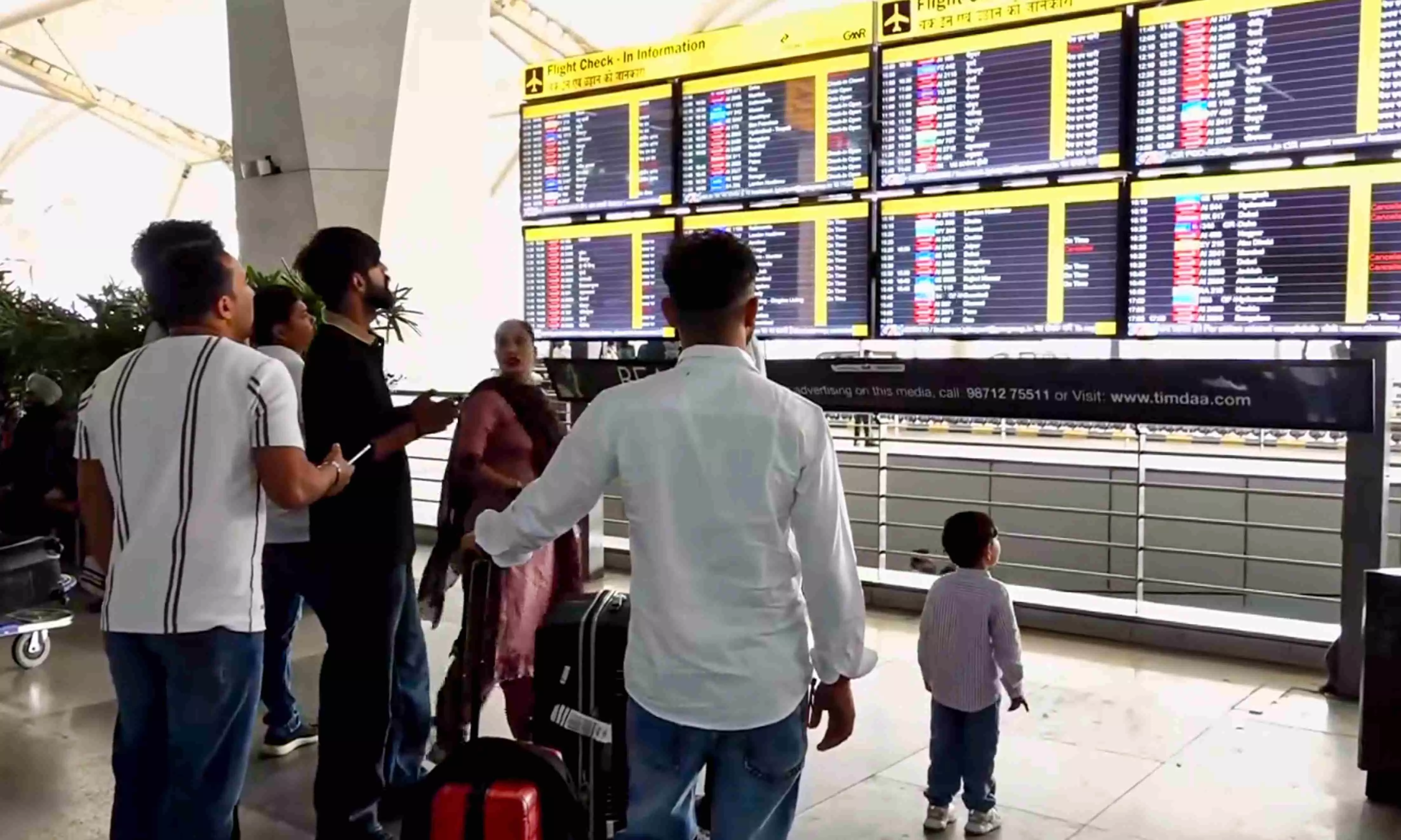 Passengers at Delhi airport