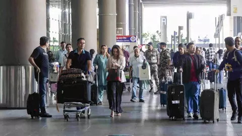travellers from the Gulf arriving at Delhi airport