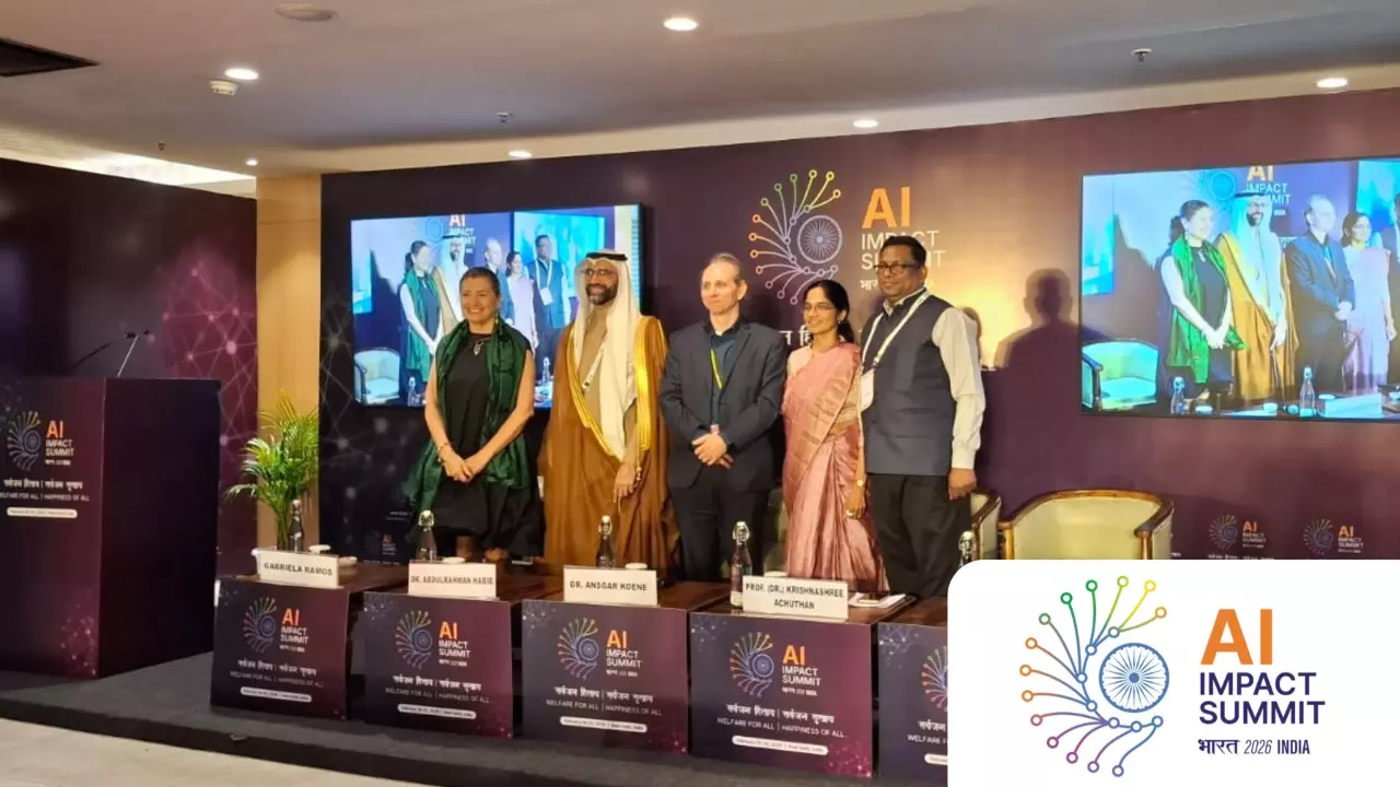 Global AI experts speak at India AI Impact Summit discussing ethical AI development and regulation.