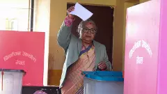 Nepals Interim Prime Minister Sushila Karki casts her vote in Kathmandu in Nepal election
