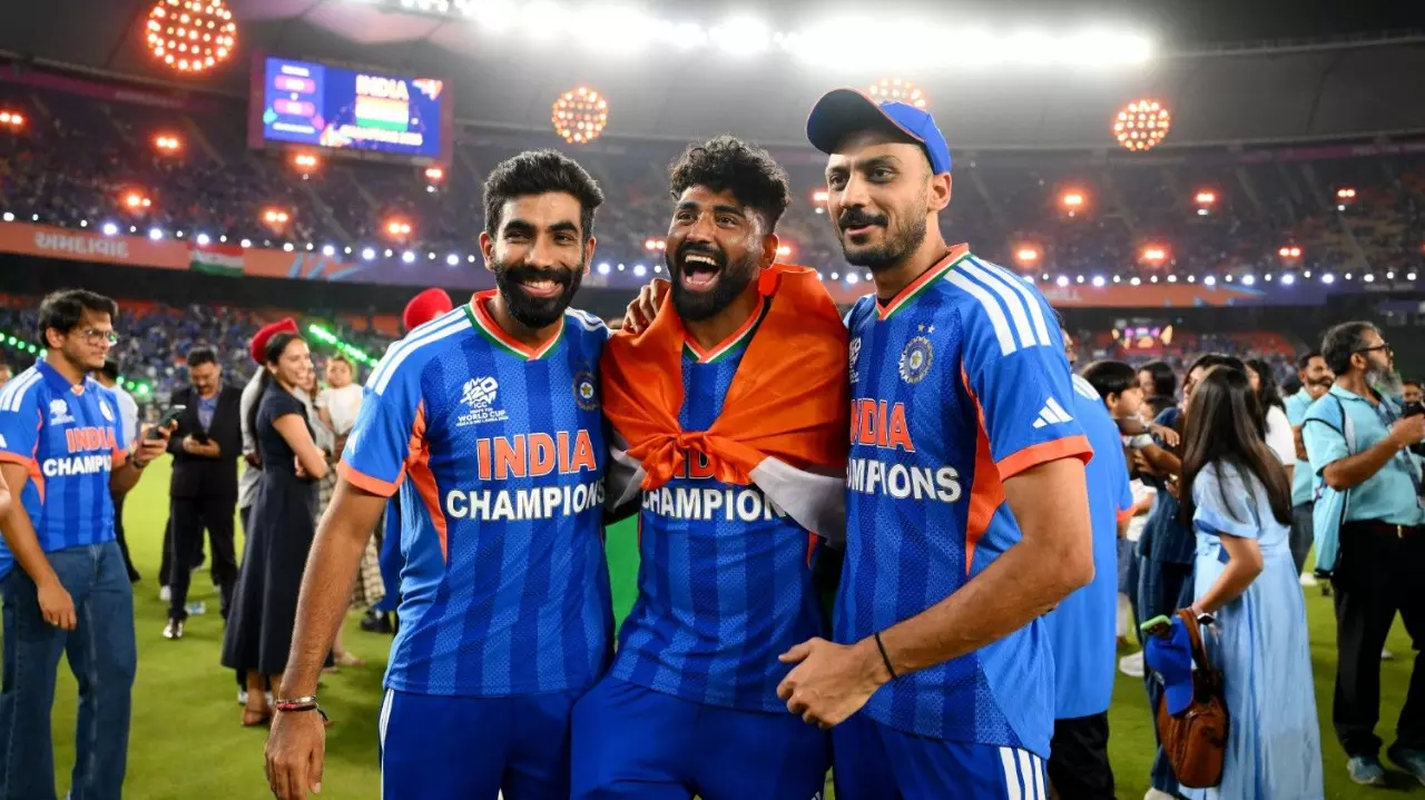 Jasprit Bumrah, Mohammed Siraj and Axar Patel