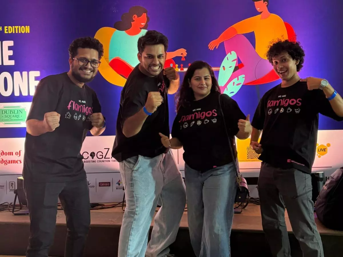 Rohan Chowdhury (extreme right), co-founder of the Navi Mumbai-based community Flamigos, with his teammates. Photo: By special arrangement Rohan Chowdhury (extreme right), co-founder of the Navi Mumbai-based community Flamigos, with his teammates. Photo: By special arrangement