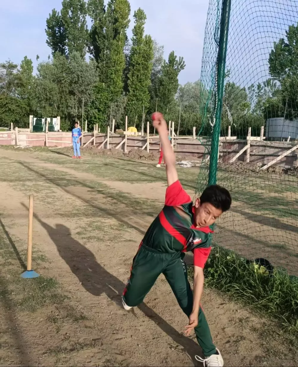 Adnan Bashir practices bowling at the academy. Photo: By special arrangement Adnan Bashir practices bowling at the academy. Photo: By special arrangement