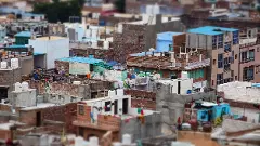 The view of a neighbourhood in Rajasthan.