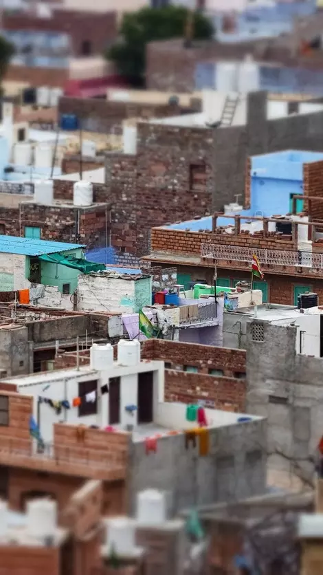 The view of a neighbourhood in Rajasthan.