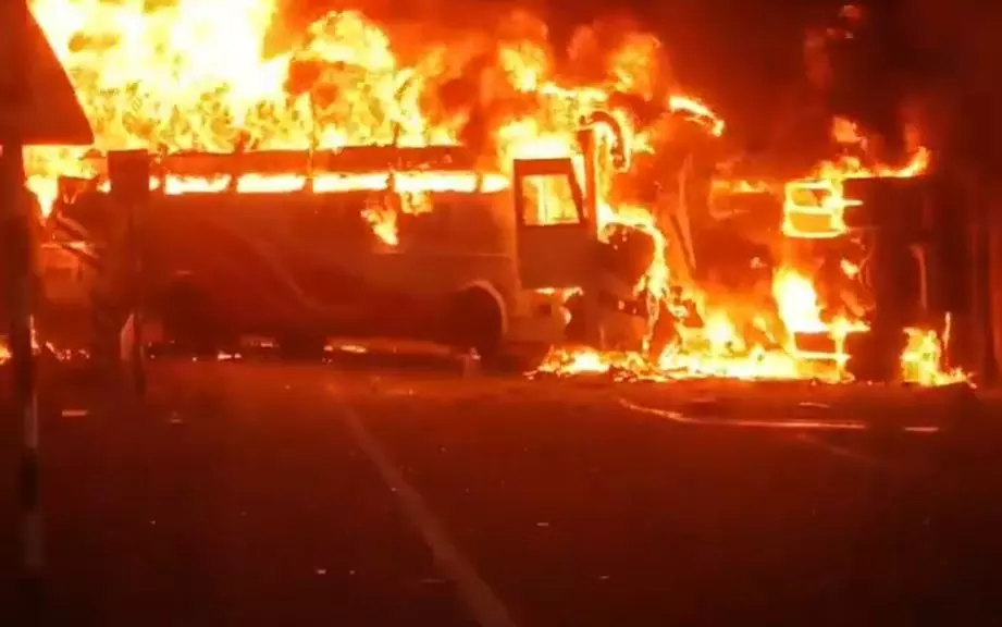 Andhra bus fire accident Andhra bus fire accident