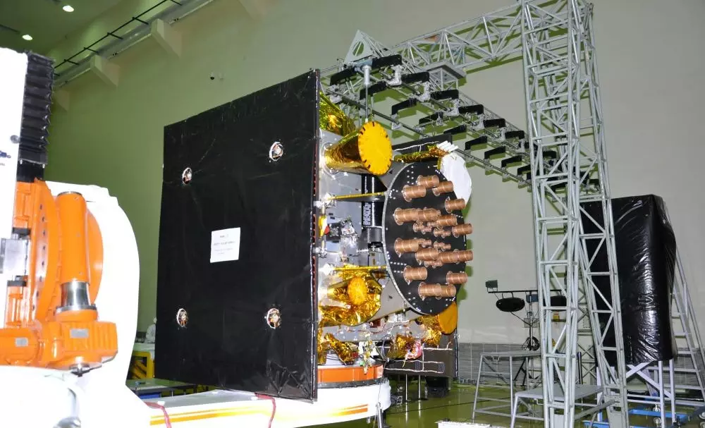 File photo of integration of IRNSS-1F satellite. Courtesy: isro.gov.in