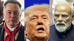 (From left) Elon Musk, Donald Trump, Narendra Modi