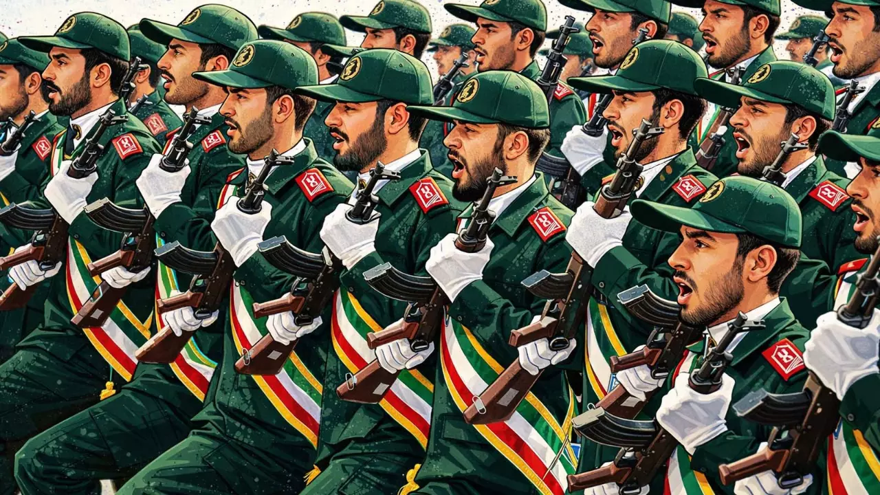 Irans IRGC personnel parade