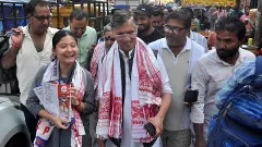 Assam Jatiya Parishad candidate Kunki Chowdhury campaigns in Guwahati