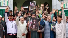 people in Jammu raise slogans after news of Iran ceasefire