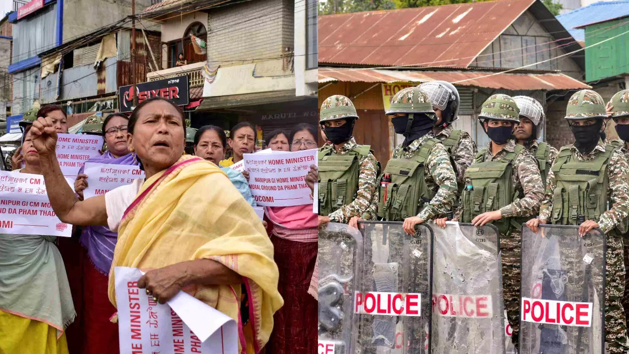 Protest in Manipur against bomb attack that killed two children