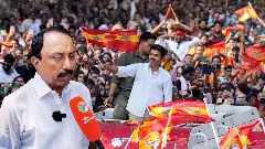 Veteran leader Sengottaiyan addressing supporters