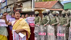 Protest in Manipur against bomb attack that killed two children