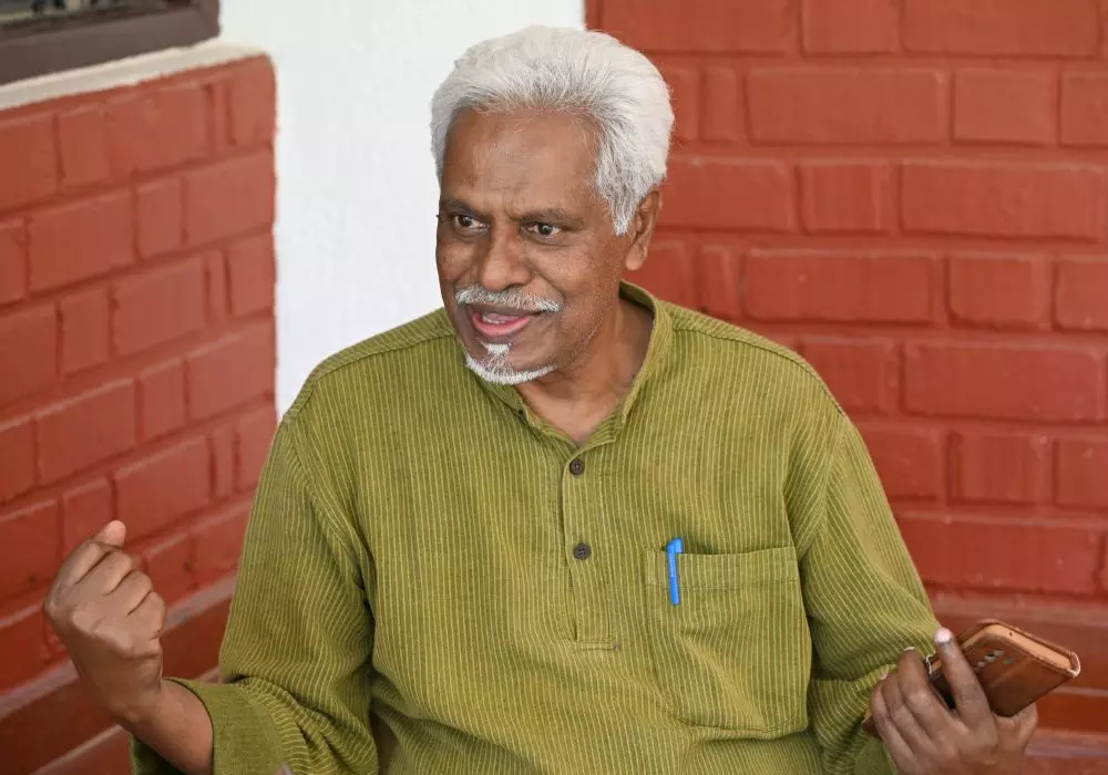 &nbsp;C Basavalingaiah, the director of Vachana Kalyana. Photo: K Bhagya Prakash