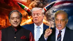 Congress MP Shashi Tharoor, US President Donald Trump and Pakistani PM Shehbaz Sharif Congress MP Shashi Tharoor, US President Donald Trump and Pakistani PM Shehbaz Sharif