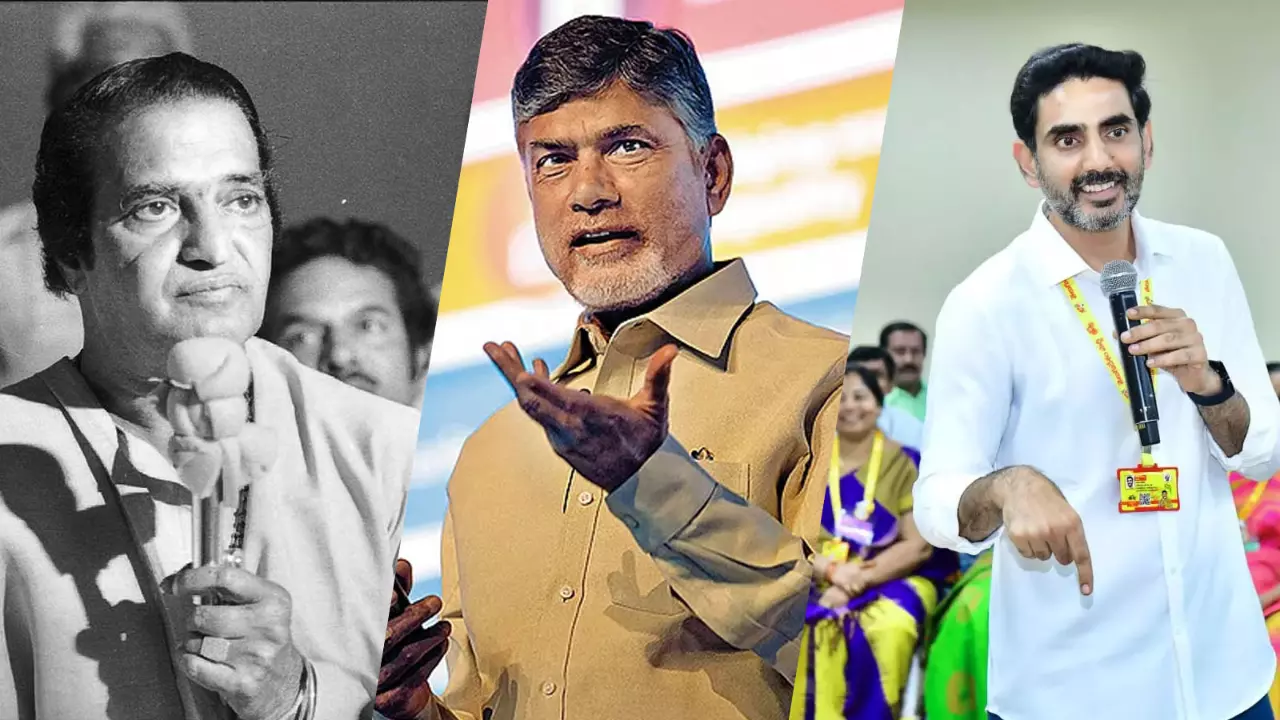 NT Rama rao, N Chandrababu Naidu and Nara Lokesh