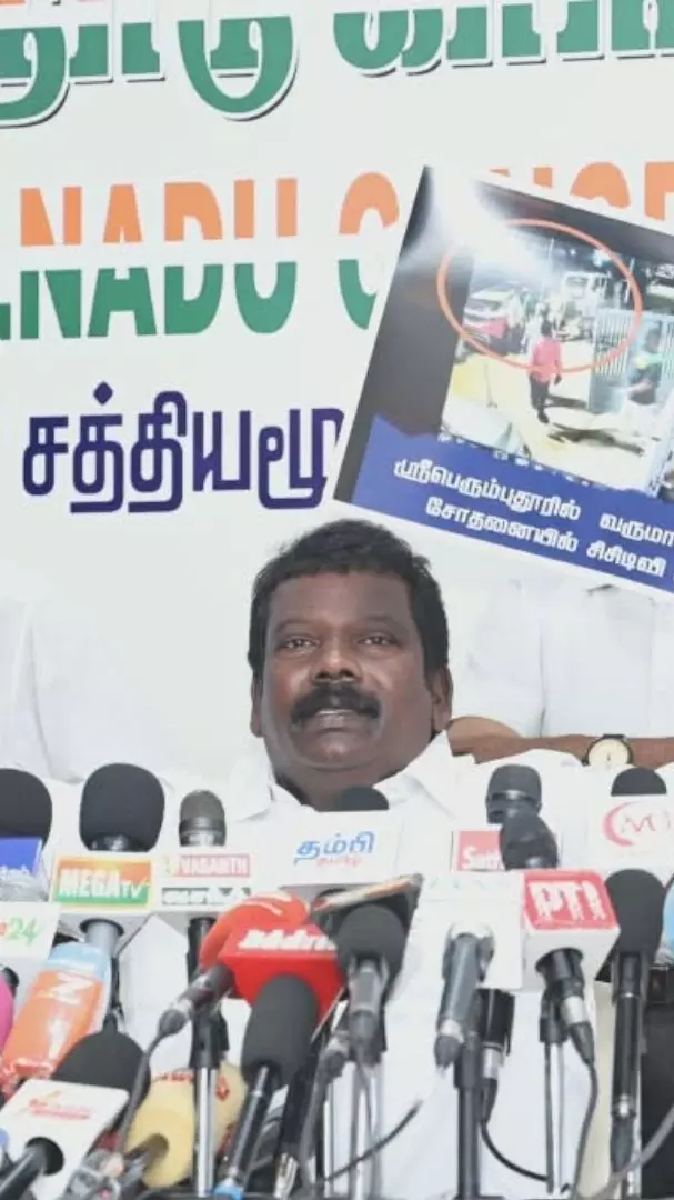 Tamil Nadu Congress leader Selvaperunthagai addresses media amid Income Tax raid controversy