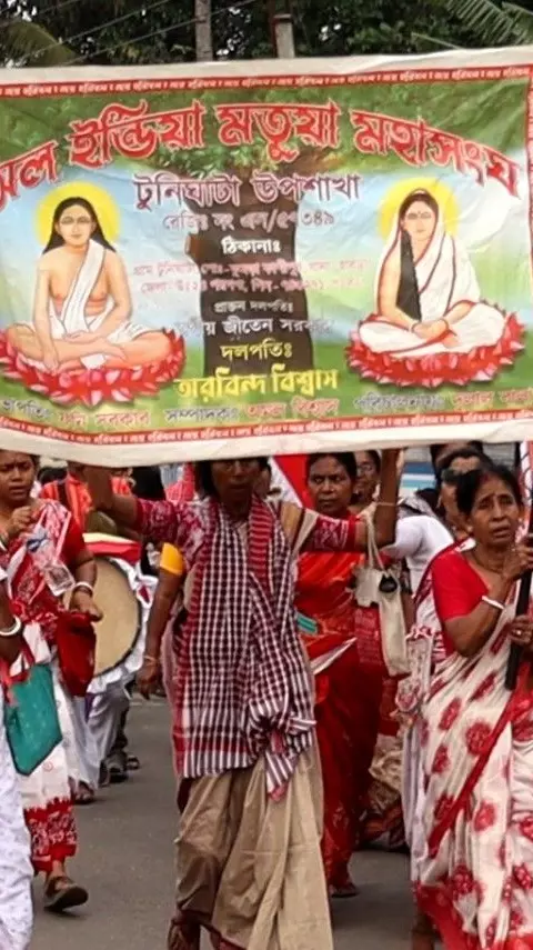 Matua community procession in Thakurnagar in West Bengal