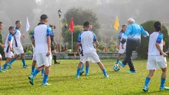 PM Modi playing football in Gangtok, Sikkim