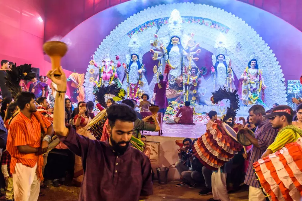 Durga Puja celebration in CR Park. Photo: iStock&nbsp;