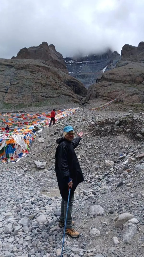 Pune-based Mahesh Kailash Mhetre on the trek to Kailash Mansarovar last year. Photo: By special arrangement