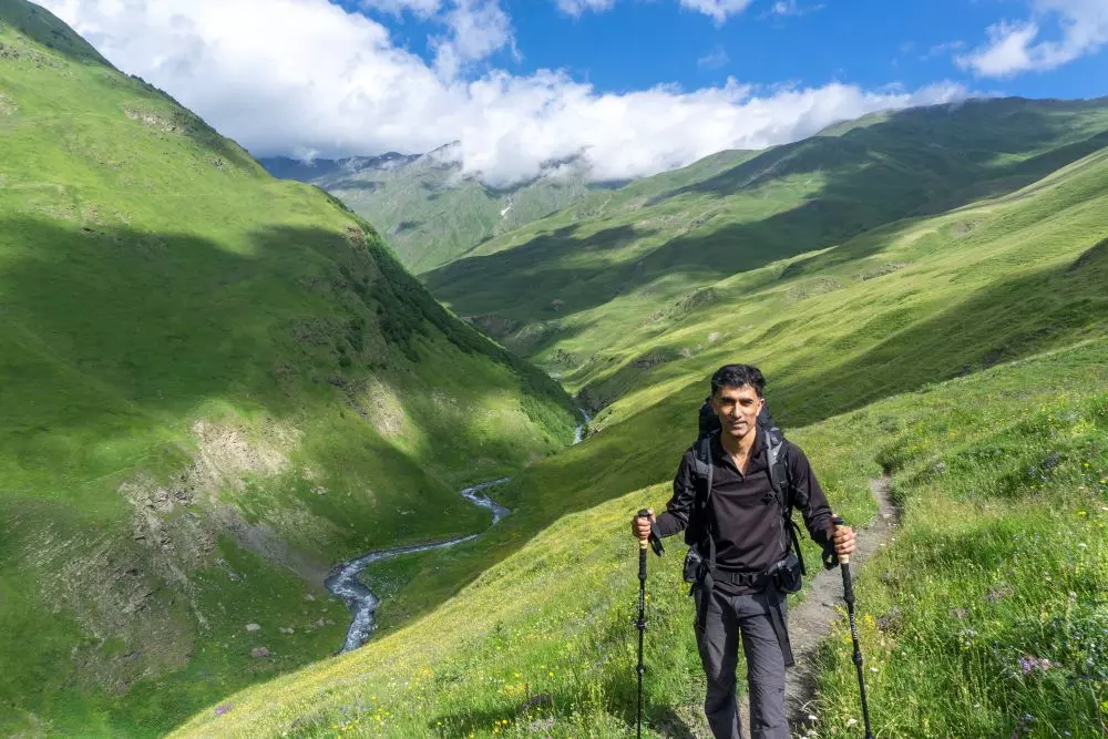 . Arjun Majumdar, co-founder Indiahikes, on a trek. Photo: By special arrangement