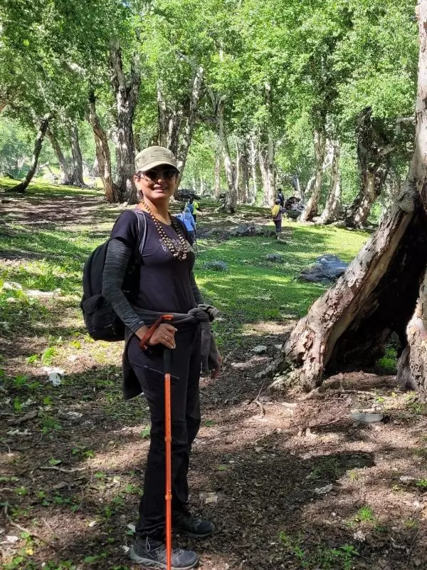 Nanditha Iyer, co-founder of the all-women travel community Dream Destinations, on a trek. Photo: By special arrangement.&nbsp;