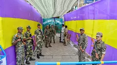 A strongroom in West Bengal ahead of the poll result day.