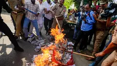 Protest against NEET-UG exam paper leak