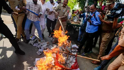 Protest against NEET-UG exam paper leak
