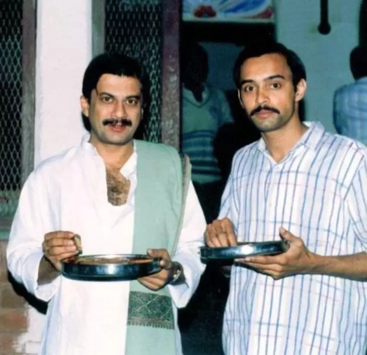 Sunil Sadanand with Ananth Nag on the sets of Malgudi Days. Photo: By special arrangement