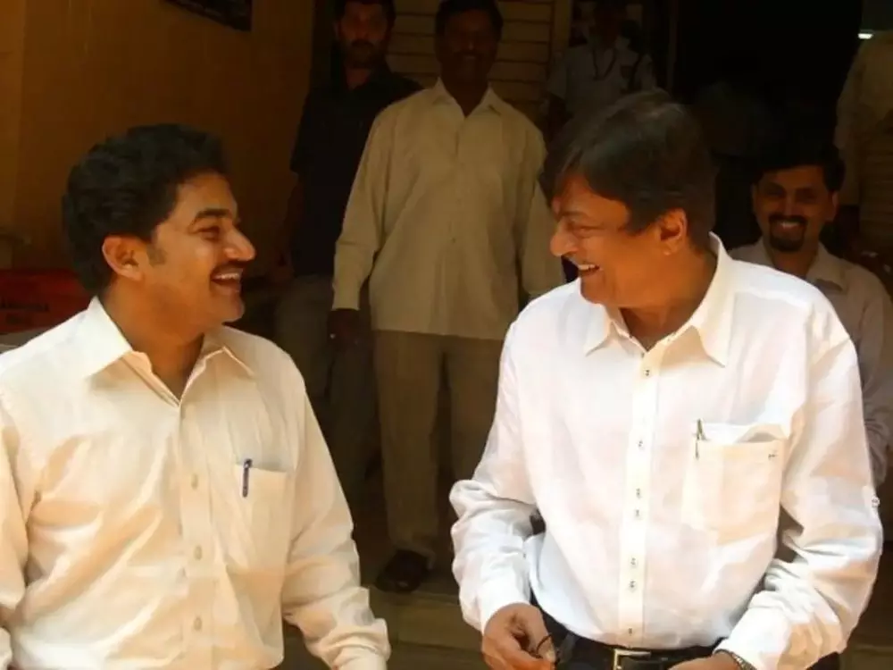 A grown-up Manjunath with Ananth Nag. Photo: By special arrangement