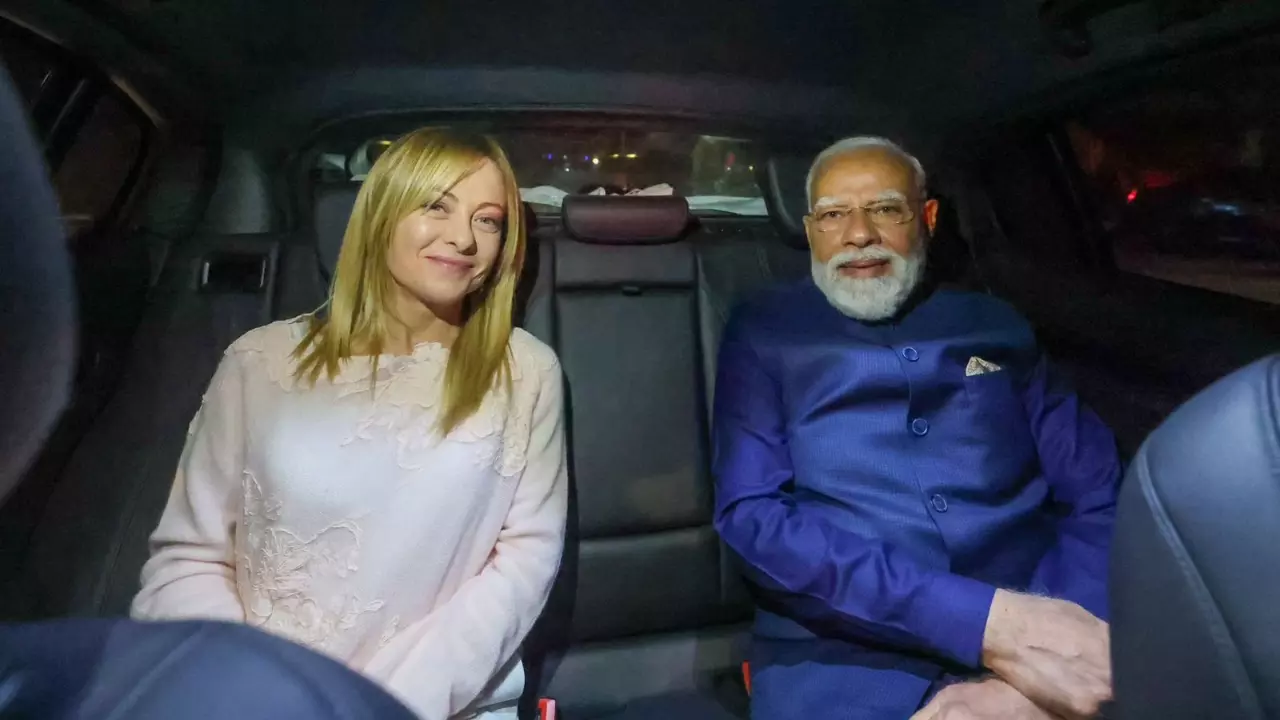 Prime Minister Narendra Modi and Italian Prime Minister Giorgia Meloni