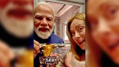 Prime Minister Narendra Modi with his Italian counterpart Giorgia Meloni