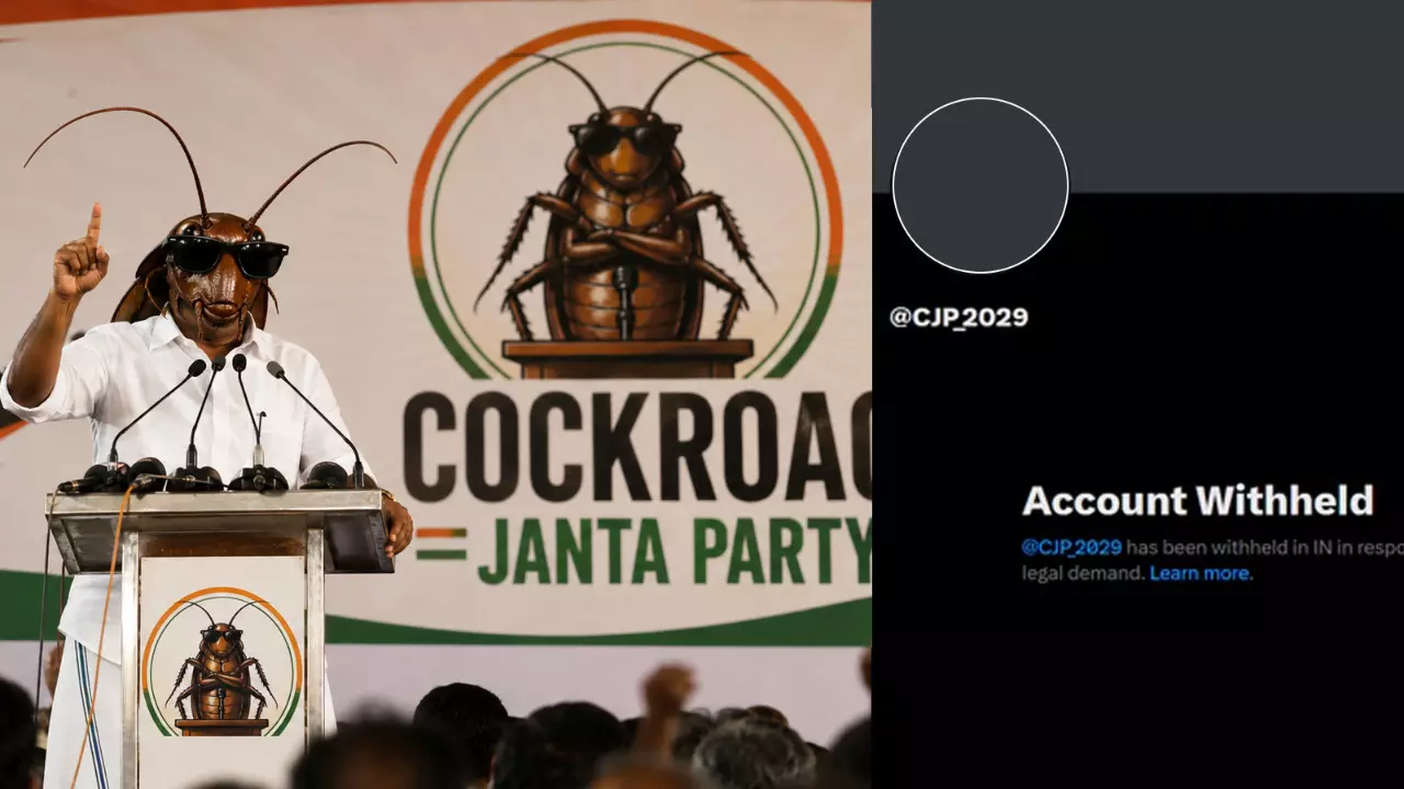 Cockroach Janata Party X account withheld in India