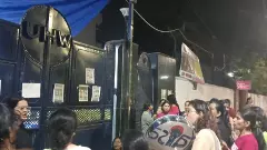 Delhi University women’s hostel students stage overnight protest