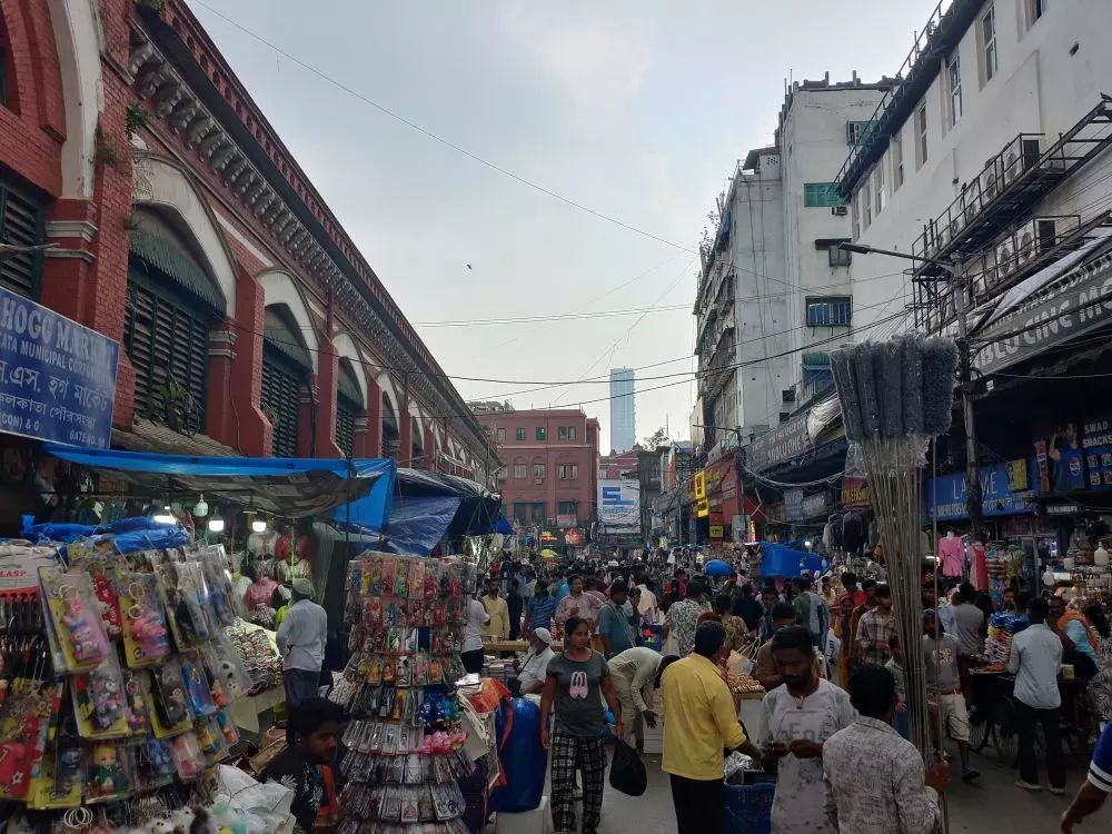 Hawkers outside New Market. Photo: Dipanjan Sinha